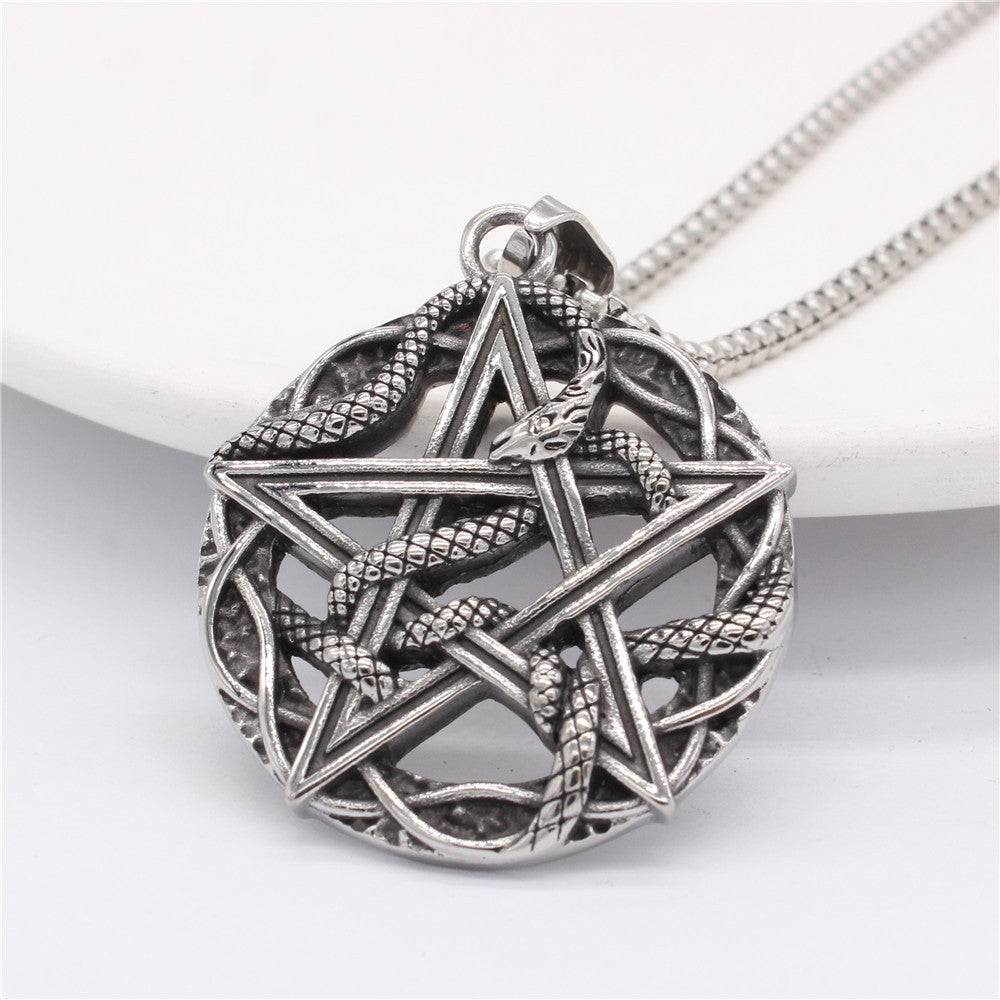Personalized Titanium Steel Pendant For Men And Women Retro Cobra Five Star Charm By Planderful Everyday Genie