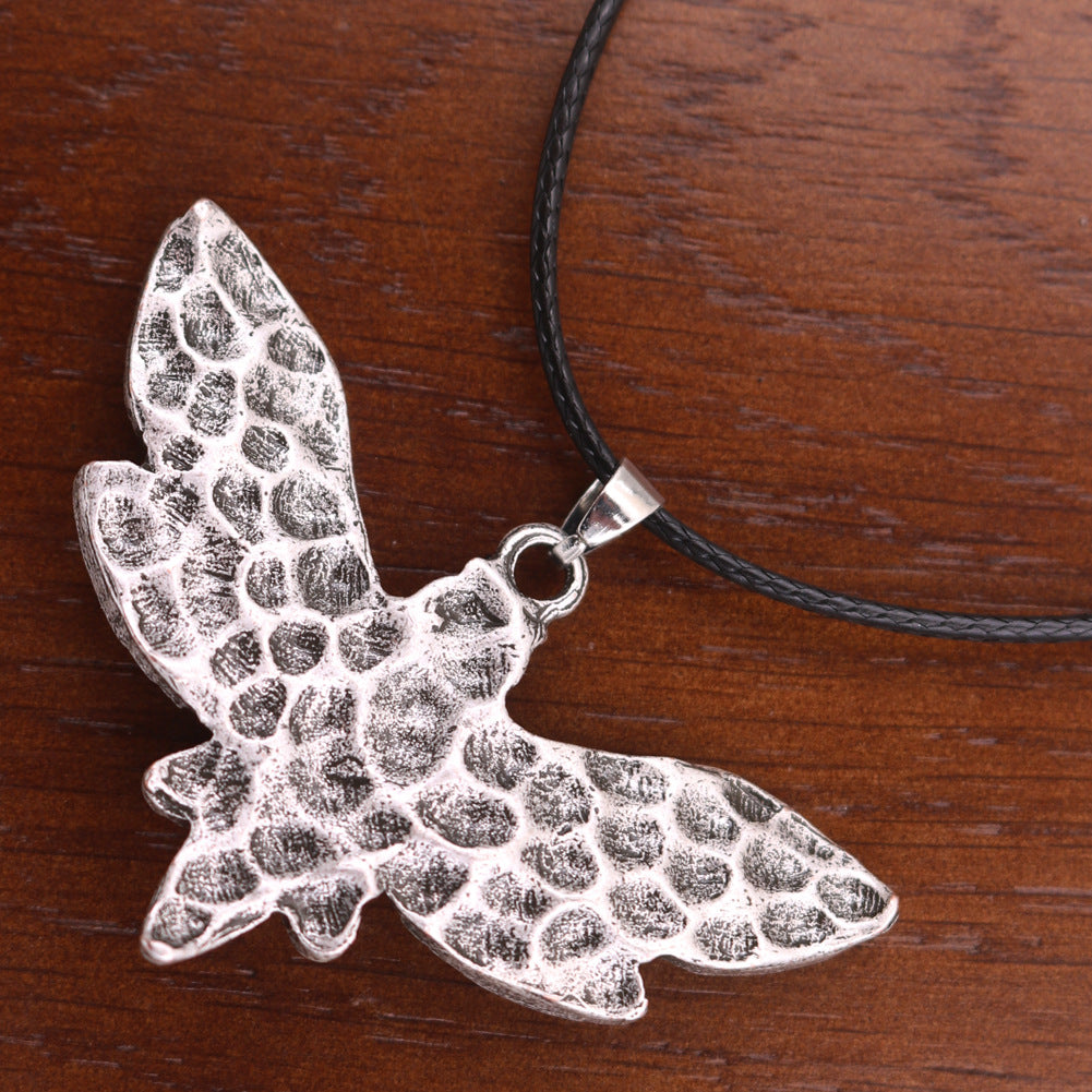 Valley of Death Moth Amulet Alloy Necklace for Men
