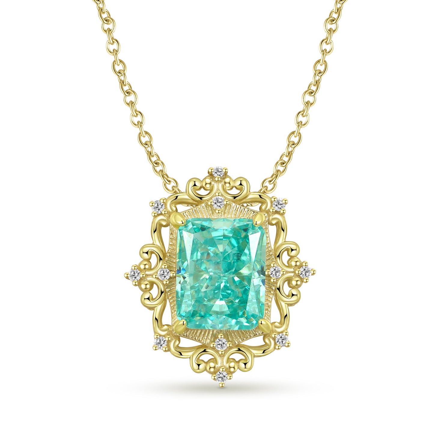 Planderful Everyday Genie Necklace – Original Retro Pattern Design Silver and Gold Collarbone Chain