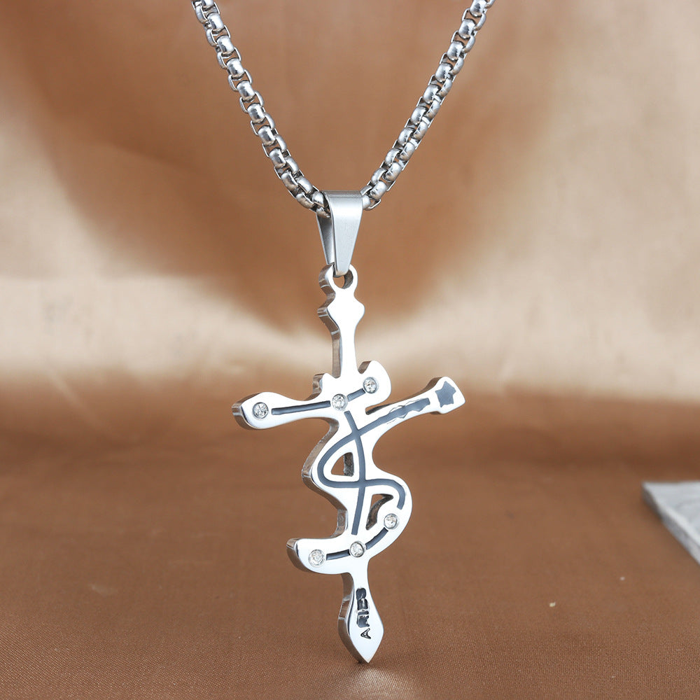 European And American Stainless Steel Constellation Cross Pendant