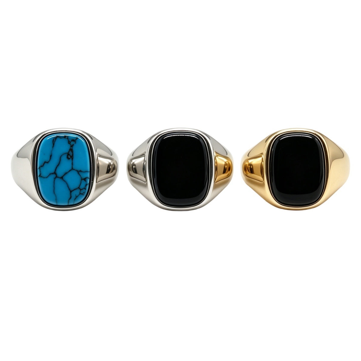 Retro Gemstone Titanium Steel Ring