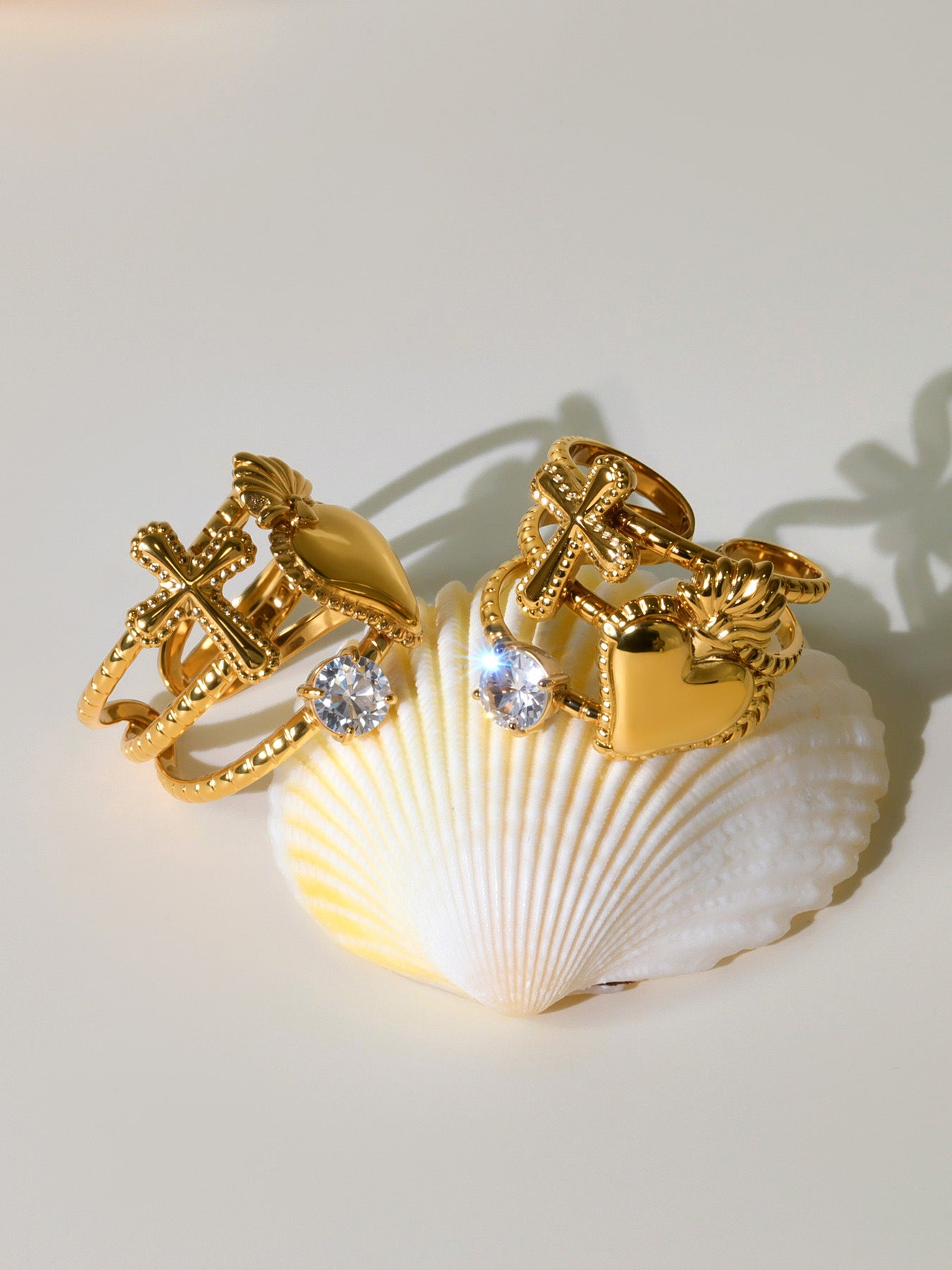 Planderful 5A Zircon Open Ring Gold Plated For Women