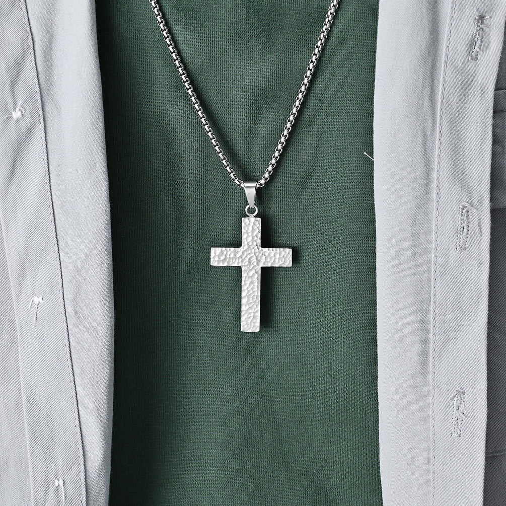 Steel Necklace – Statement Cross Necklace