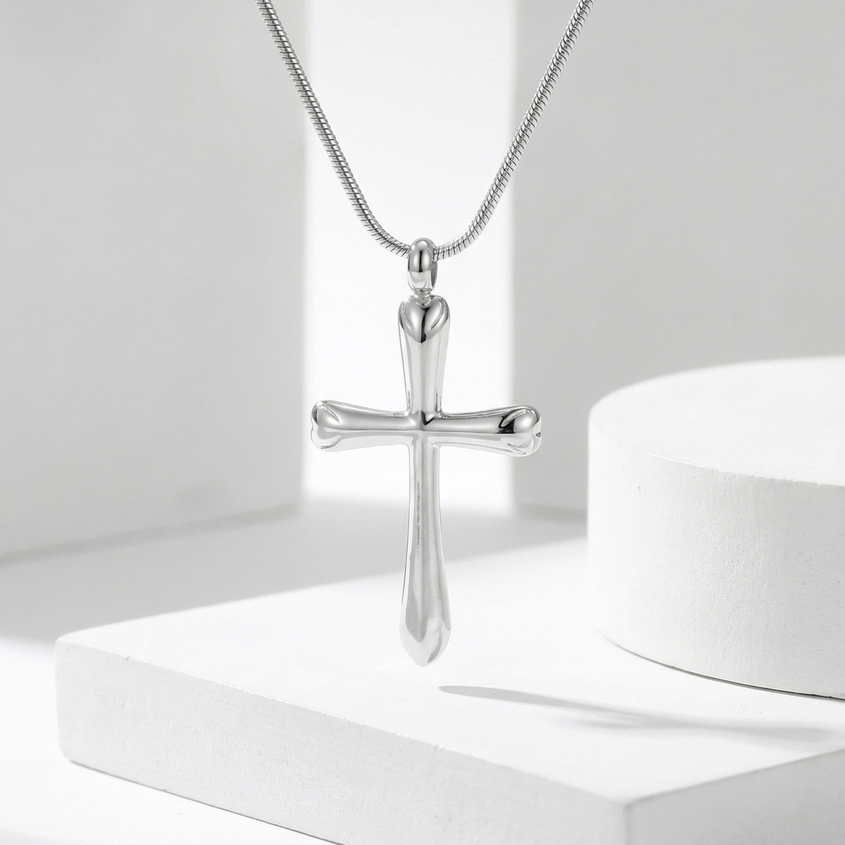 Smooth Cross Pendant Necklace — Gold or Silver