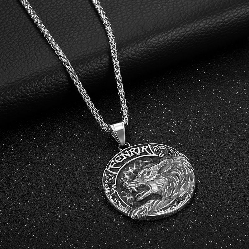 Steel Necklace – Elegant Nordic Fenrir Pendant