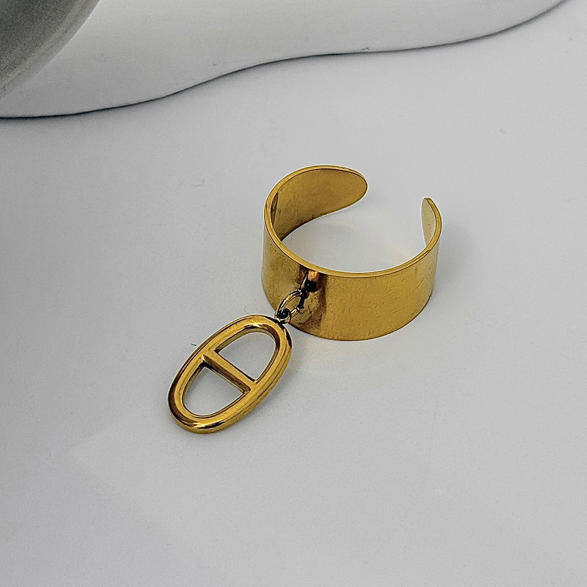 Planderful Stainless Steel Butterfly Ring For Women Vienna Verve Vacation Style Hollow Geometric Opening Jewelry