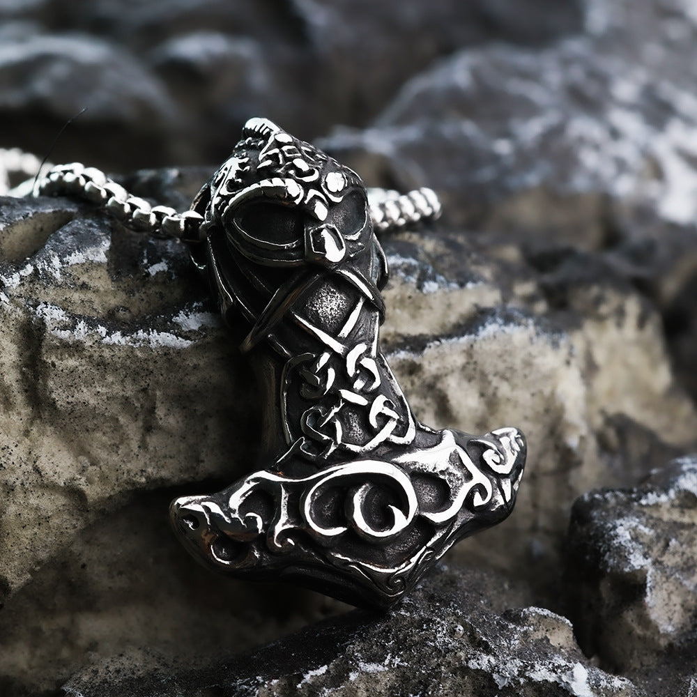 Nordic Vintage Stainless Steel Men's Pendant Viking Necklace