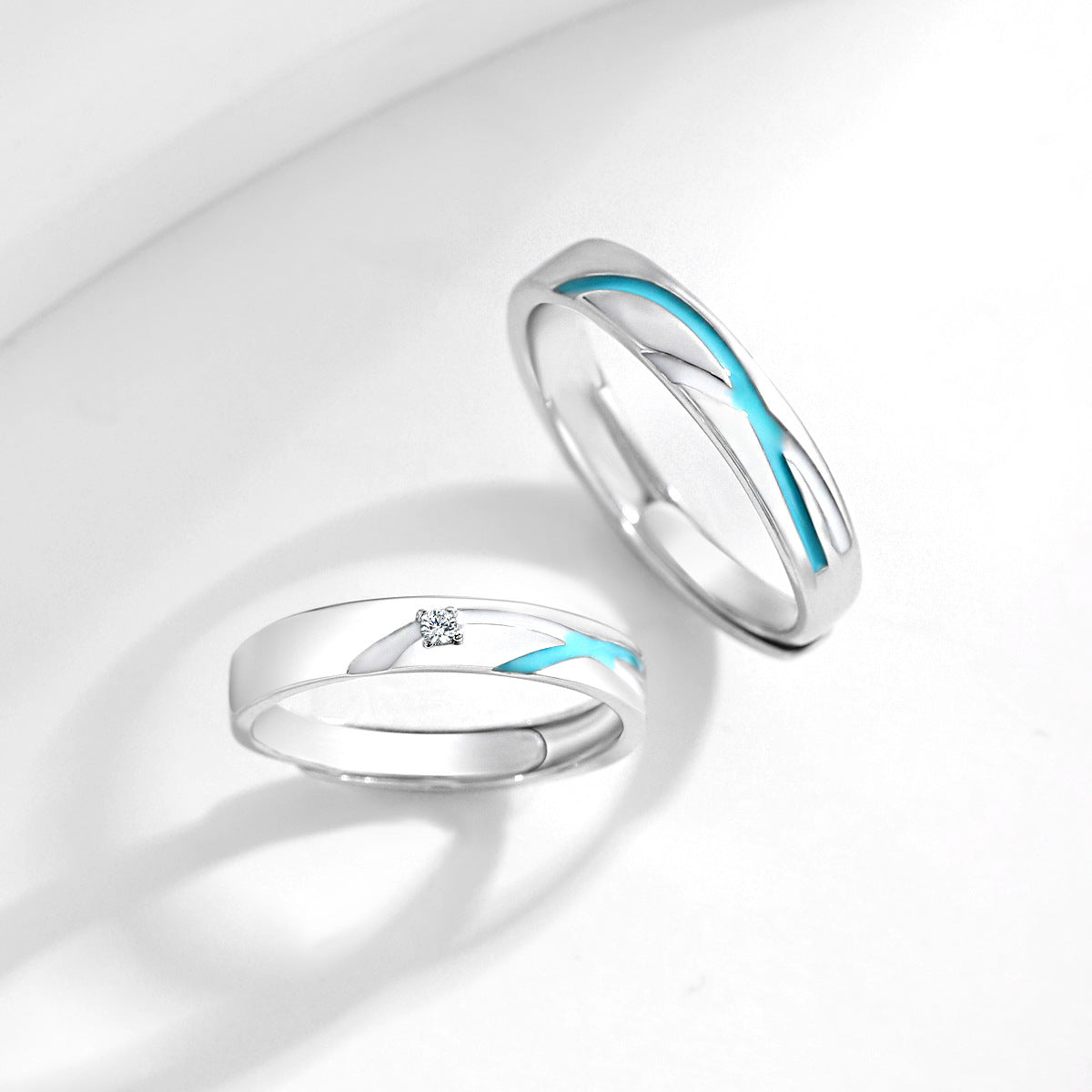 Planderful Everyday Genie – Original Couple Ring 925 Sterling Silver for Men and Women with Luminous Light Luxury