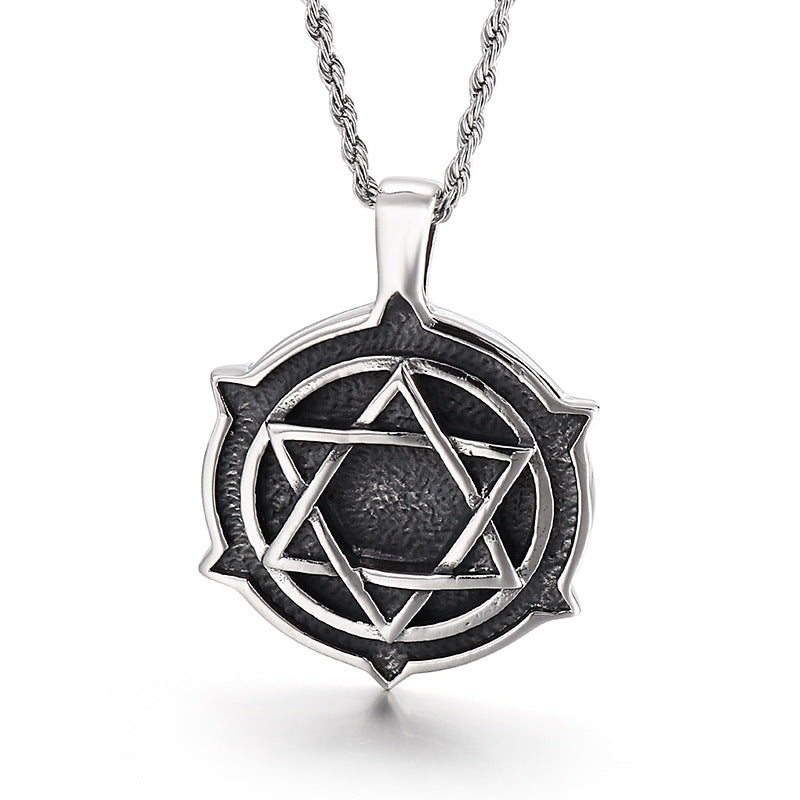 Masonic Pentagram Titanium Steel Men's Pendant - Stylish Freemasonry Jewelry