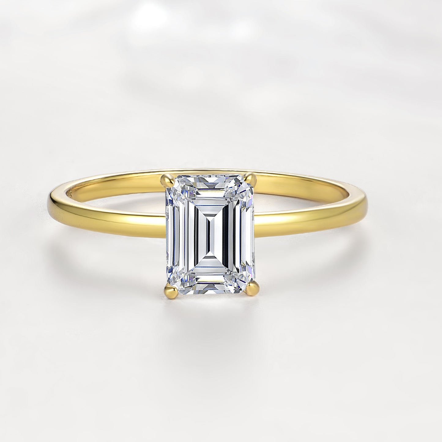 Europe And The United States Emerald Cut 2 Carat Moissanite Ring 925