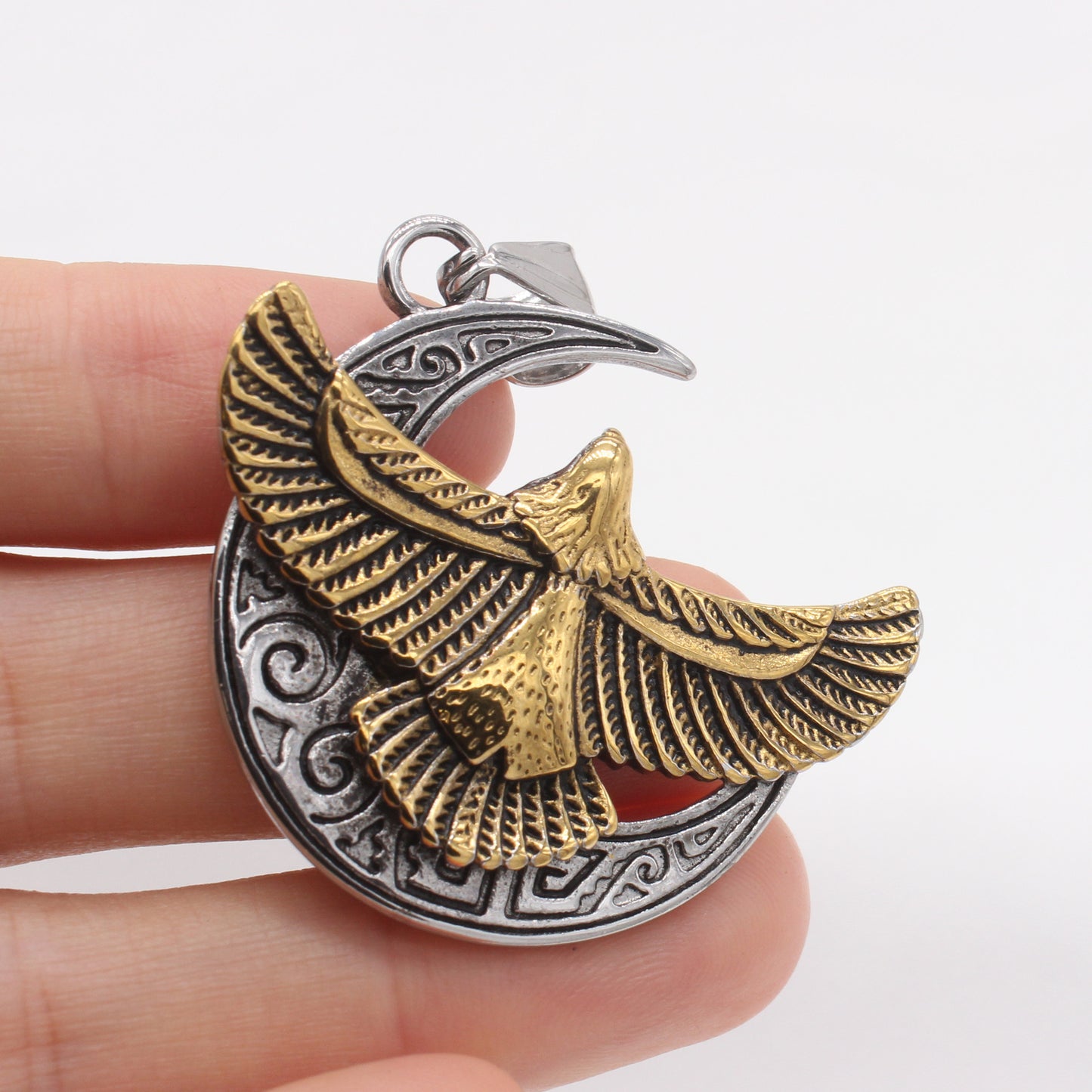 Planderful Jewelry Mens Vintage Eagle Pendant in Titanium Steel Pendant for Him Timeless Gift