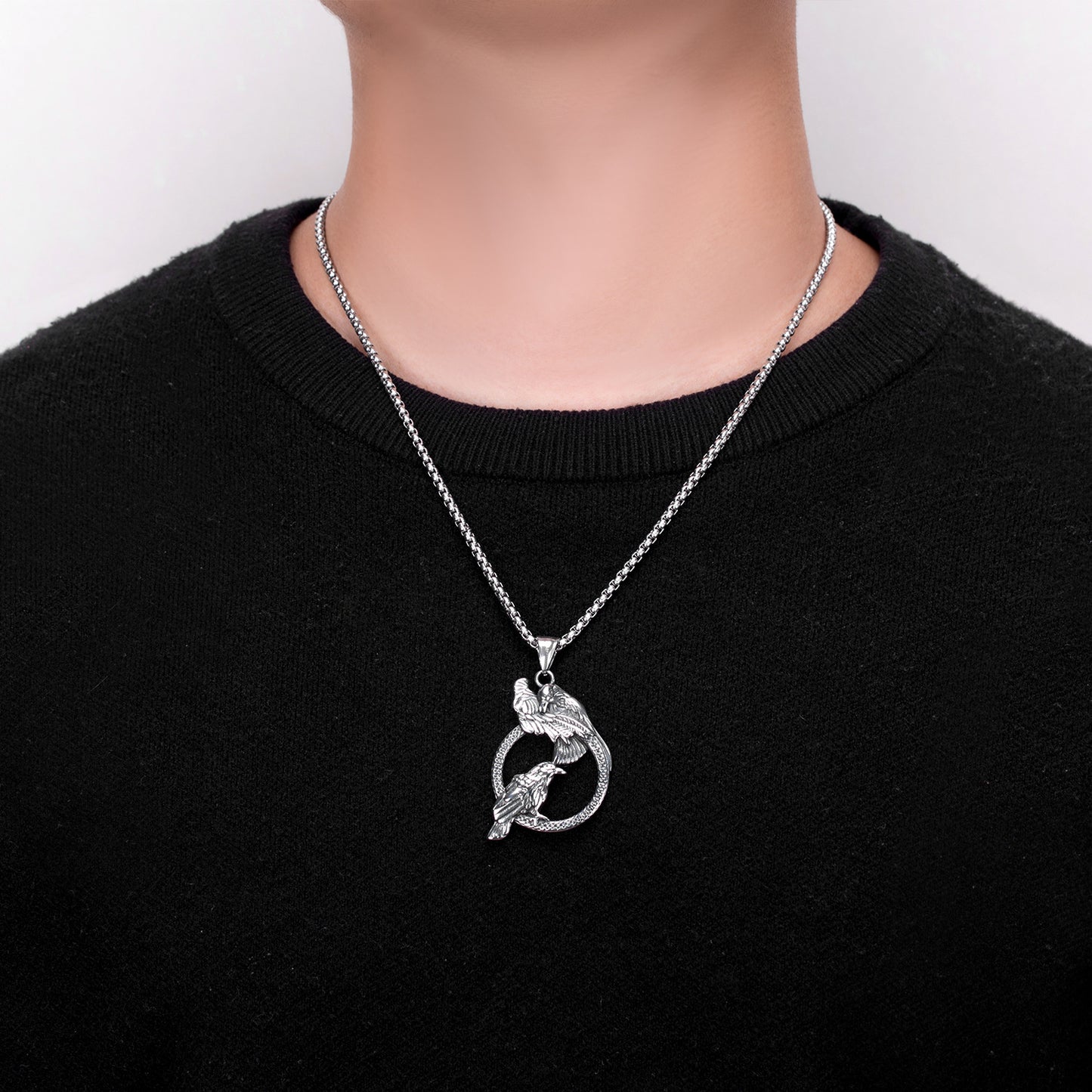 Steel Necklace – Vintage Bird's Nest Pendant