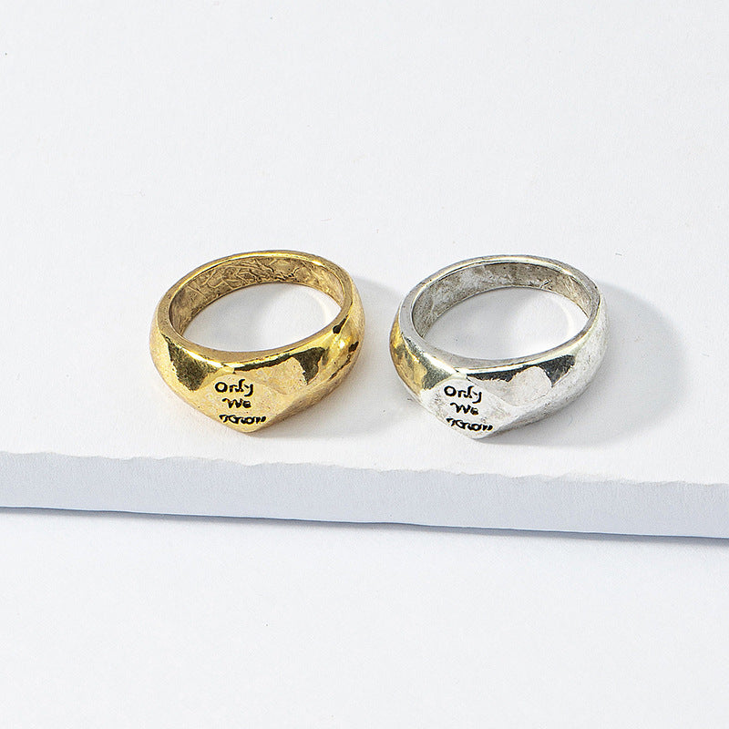Vintage Charm Couples Rings with Unique Cross-Border English Design