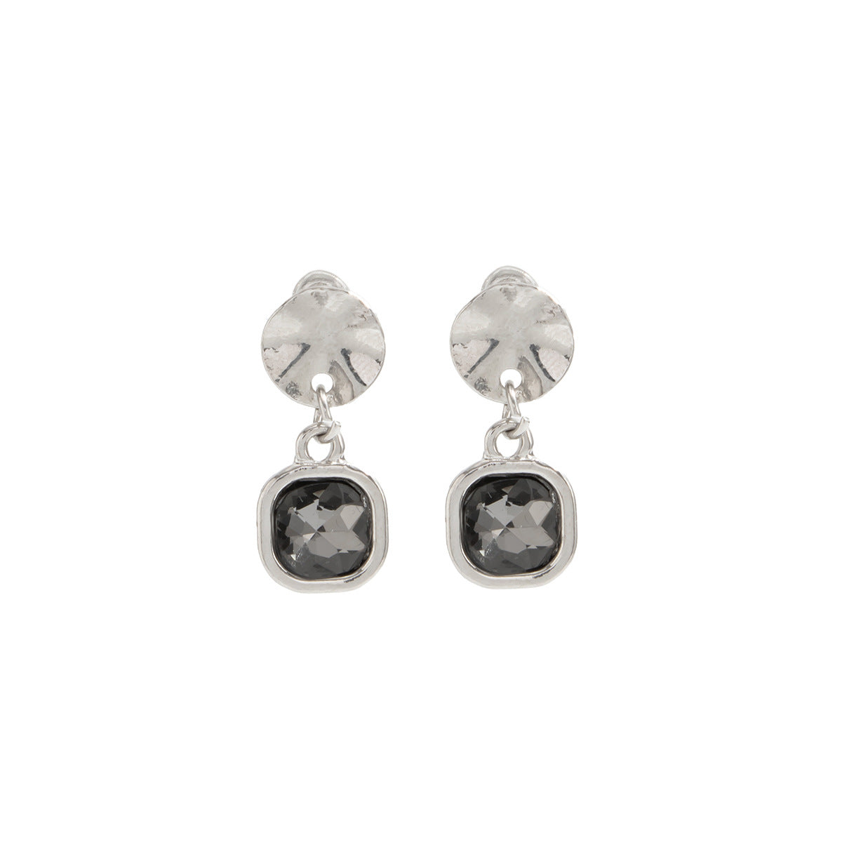 Planderful Vienna Verve Square Gemstone Fringed Stud Earrings For Women Retro European Style Statement Jewelry