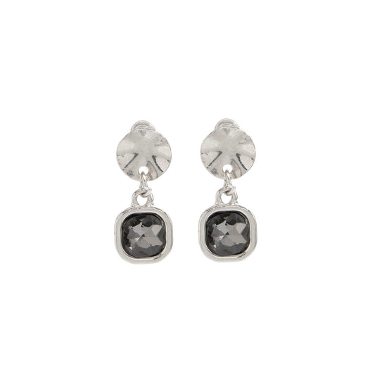 Planderful Vienna Verve Square Gemstone Fringed Stud Earrings For Women Retro European Style Statement Jewelry