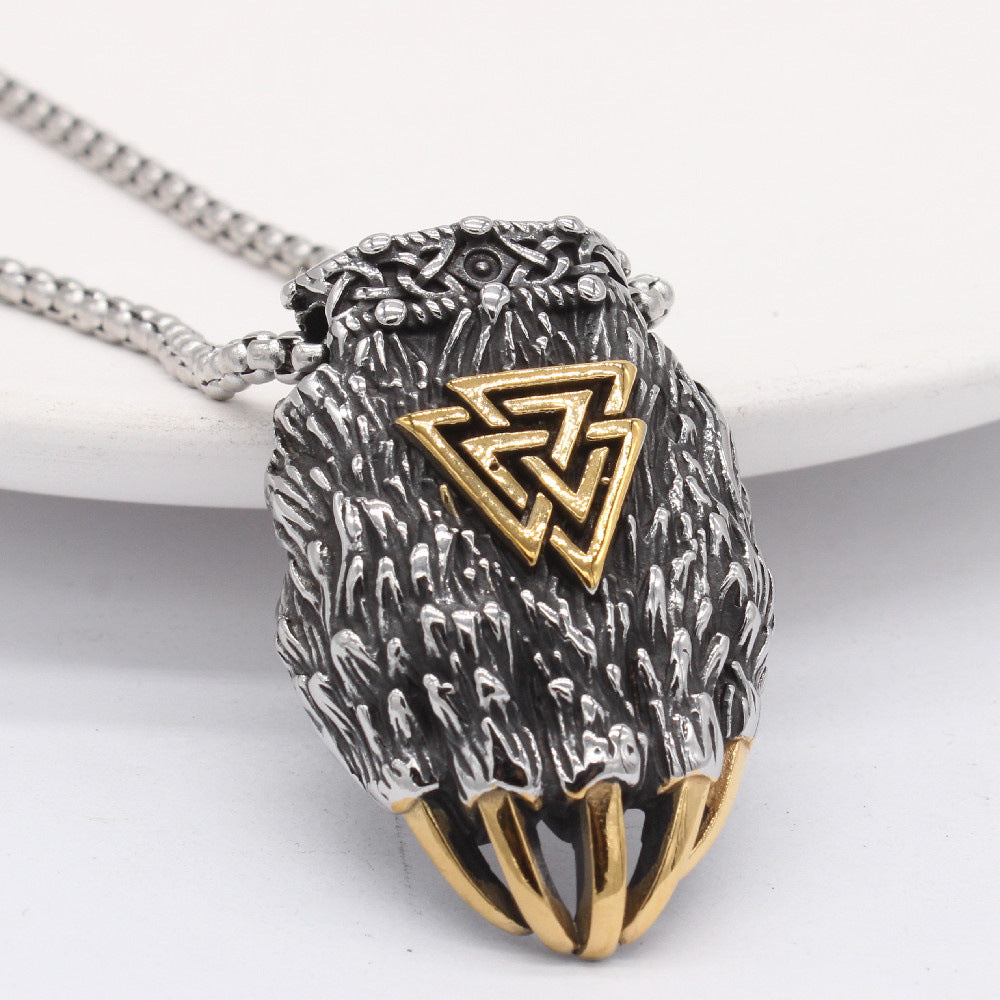Retro Viking Claw Pendant Titanium Steel Unisex Necklace With Bold Protection Statement By Planderful