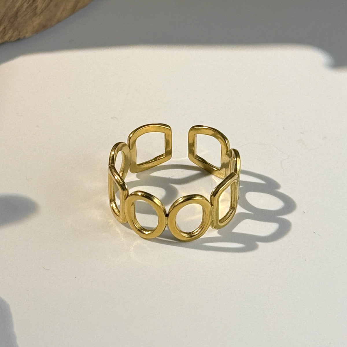 Planderful Stainless Steel Butterfly Ring For Women Vienna Verve Vacation Style Hollow Geometric Opening Jewelry