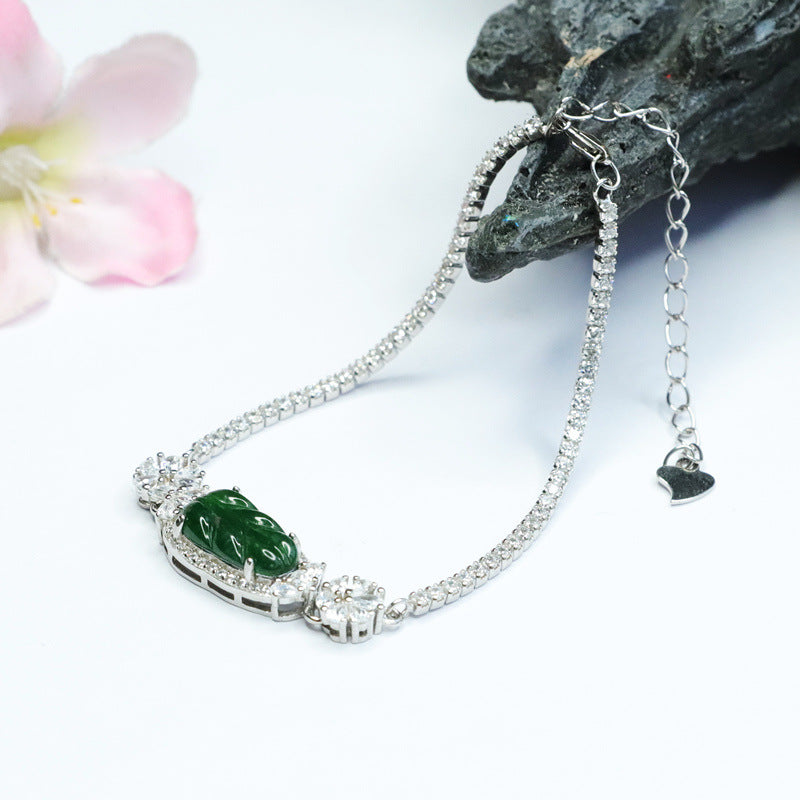 Green Jadeite Leaf Bracelet