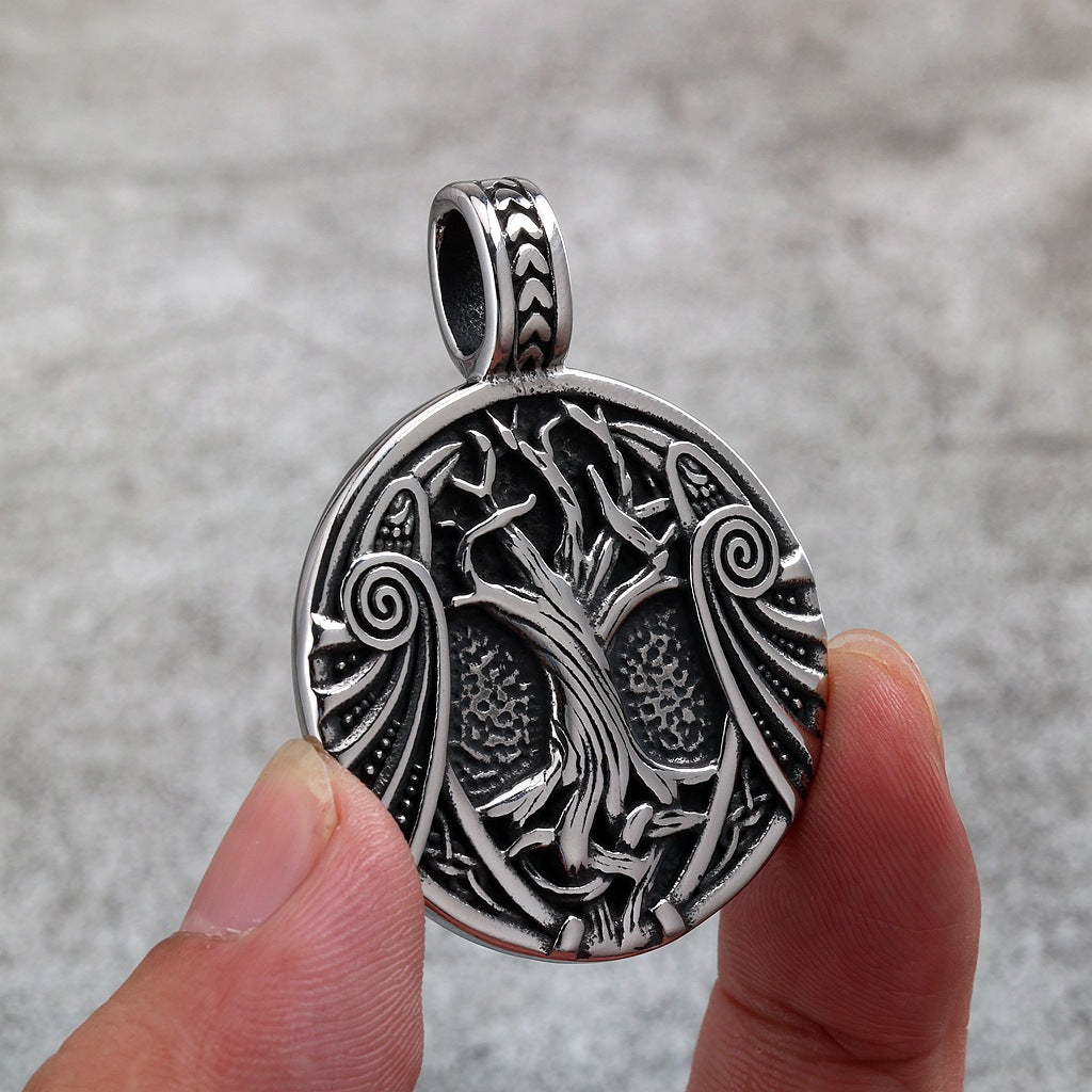 Vintage Tree of Life Viking Stainless Steel Pendant Necklace