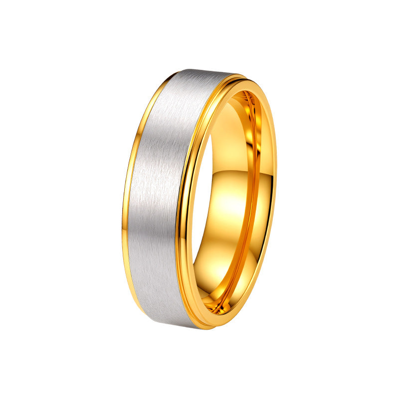 Stainless Steel Zircon Ring Two Tone Gold And Silver Elegant Unisex Couple Jewelry By Planderful Everyday Genie