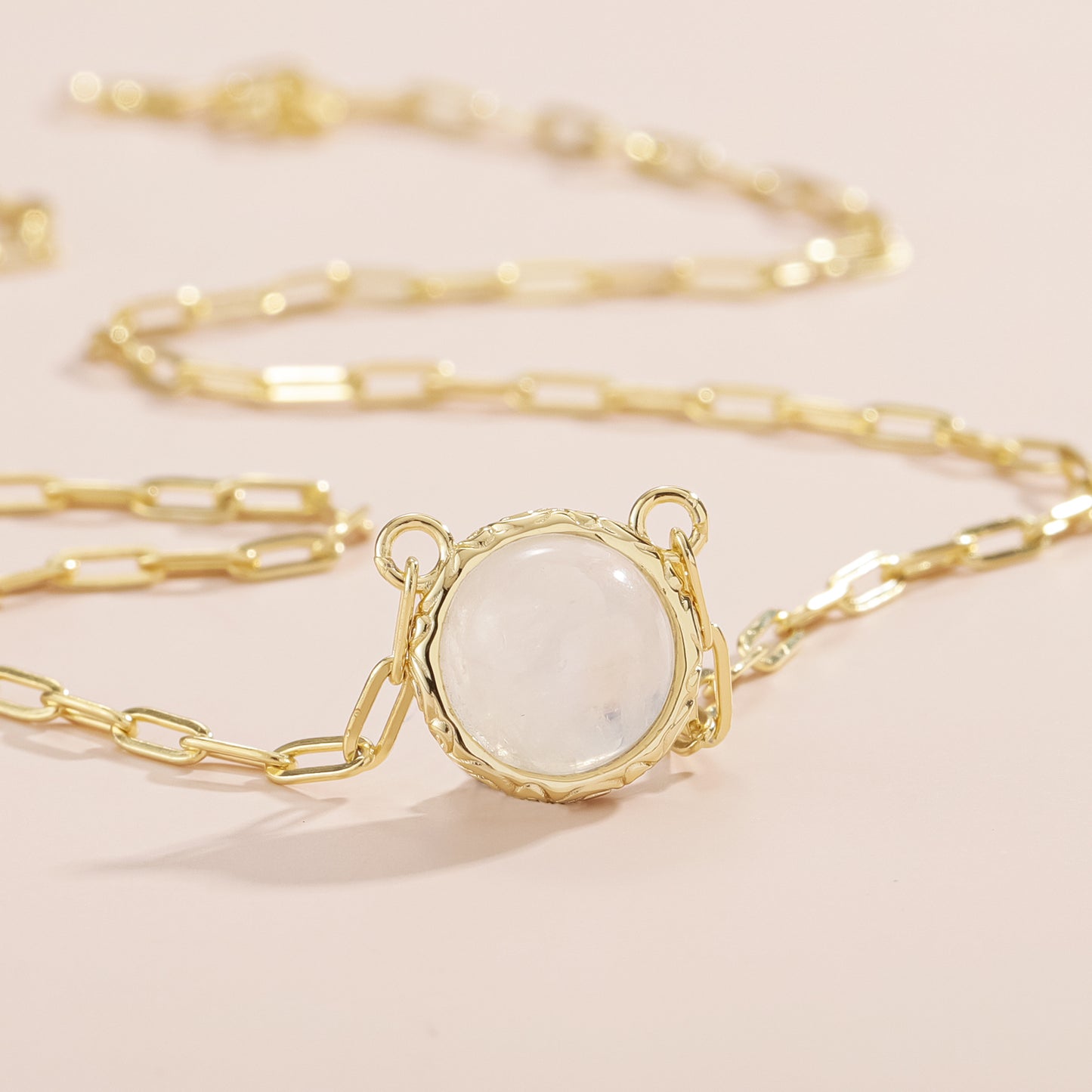 Ins Wind Natural Cream Blue Moonstone Necklace S925 Silver