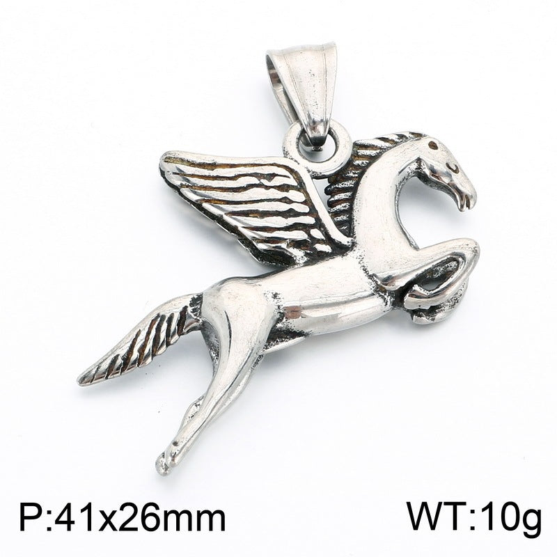 Year Of The Horse Necklace, Pegasus Phoenix Retro Old National Style Mythical Beast