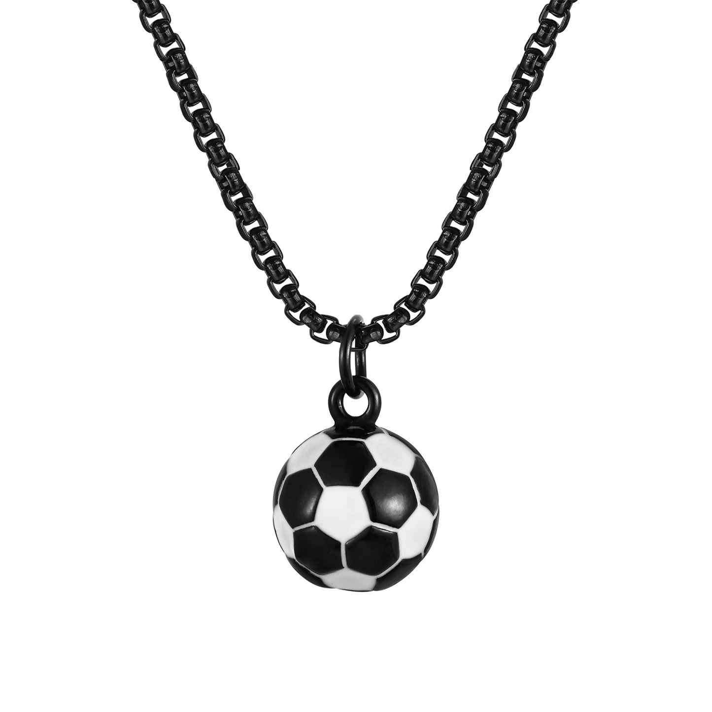 Planderful Stainless Steel Football Necklace for Men