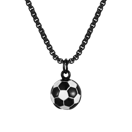 Planderful Stainless Steel Football Necklace for Men