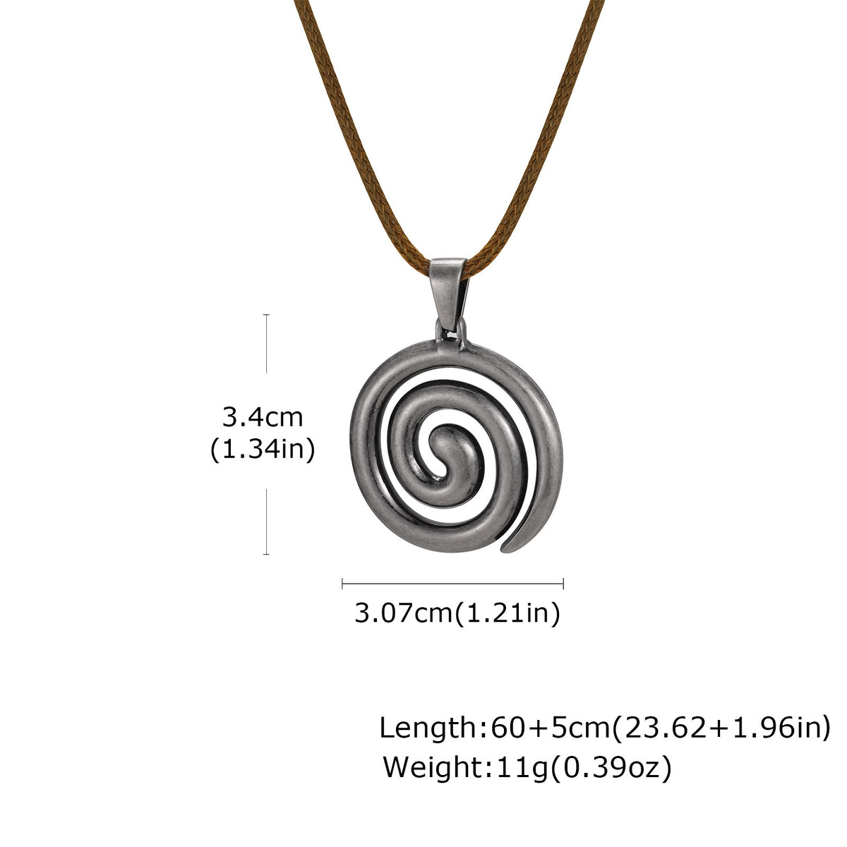 SHEIN Spiral Vortex Live Stainless Steel Necklace for Men