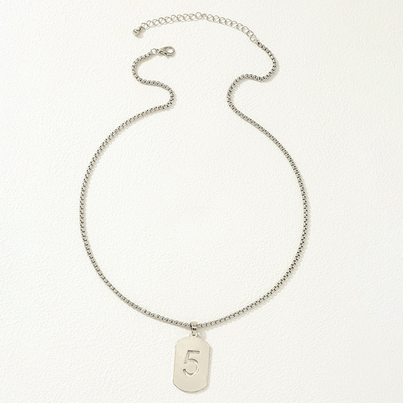 Hollow Digital Hang Tag Necklace - Vienna Verve Collection