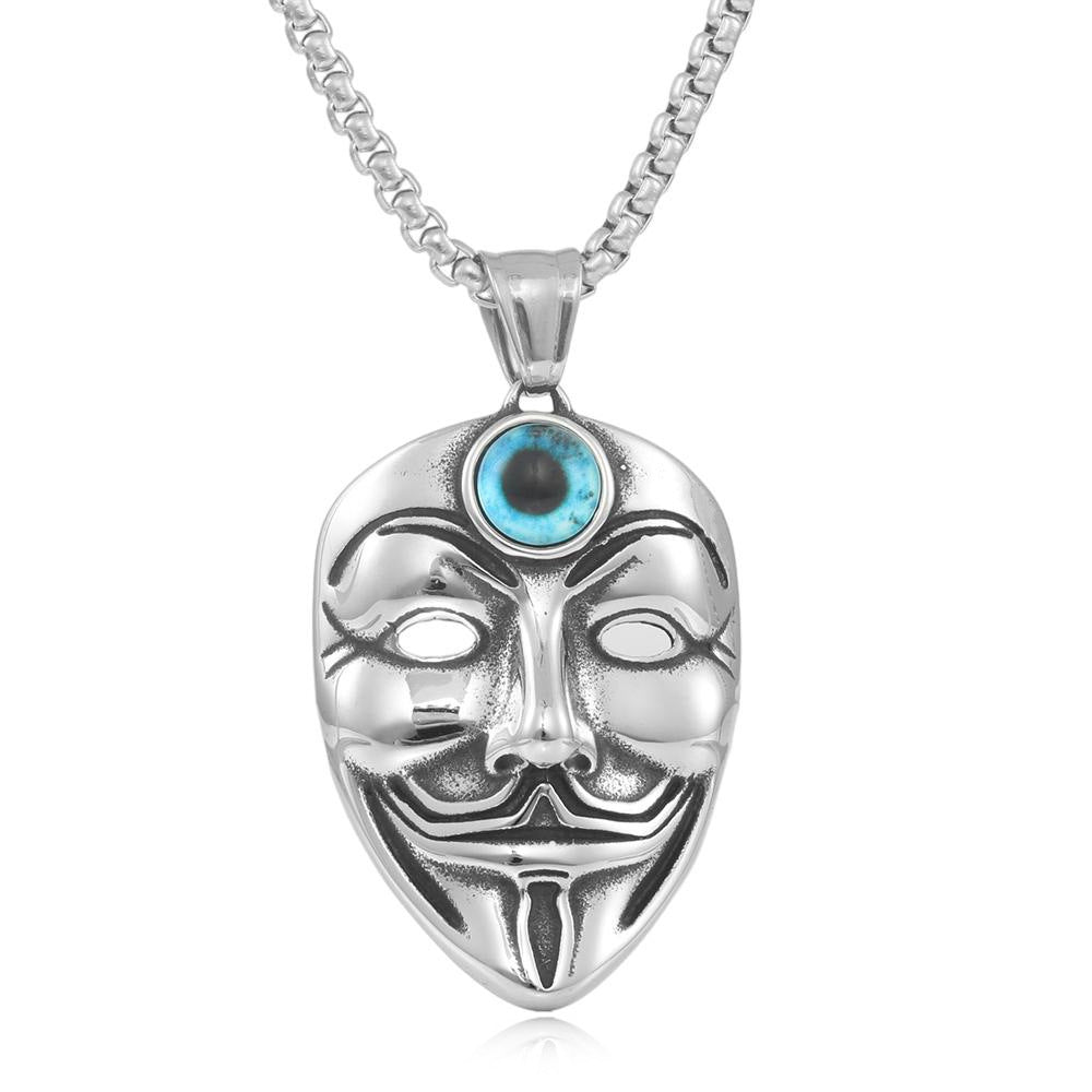 European And American Stainless Steel Mask Eye Pendant