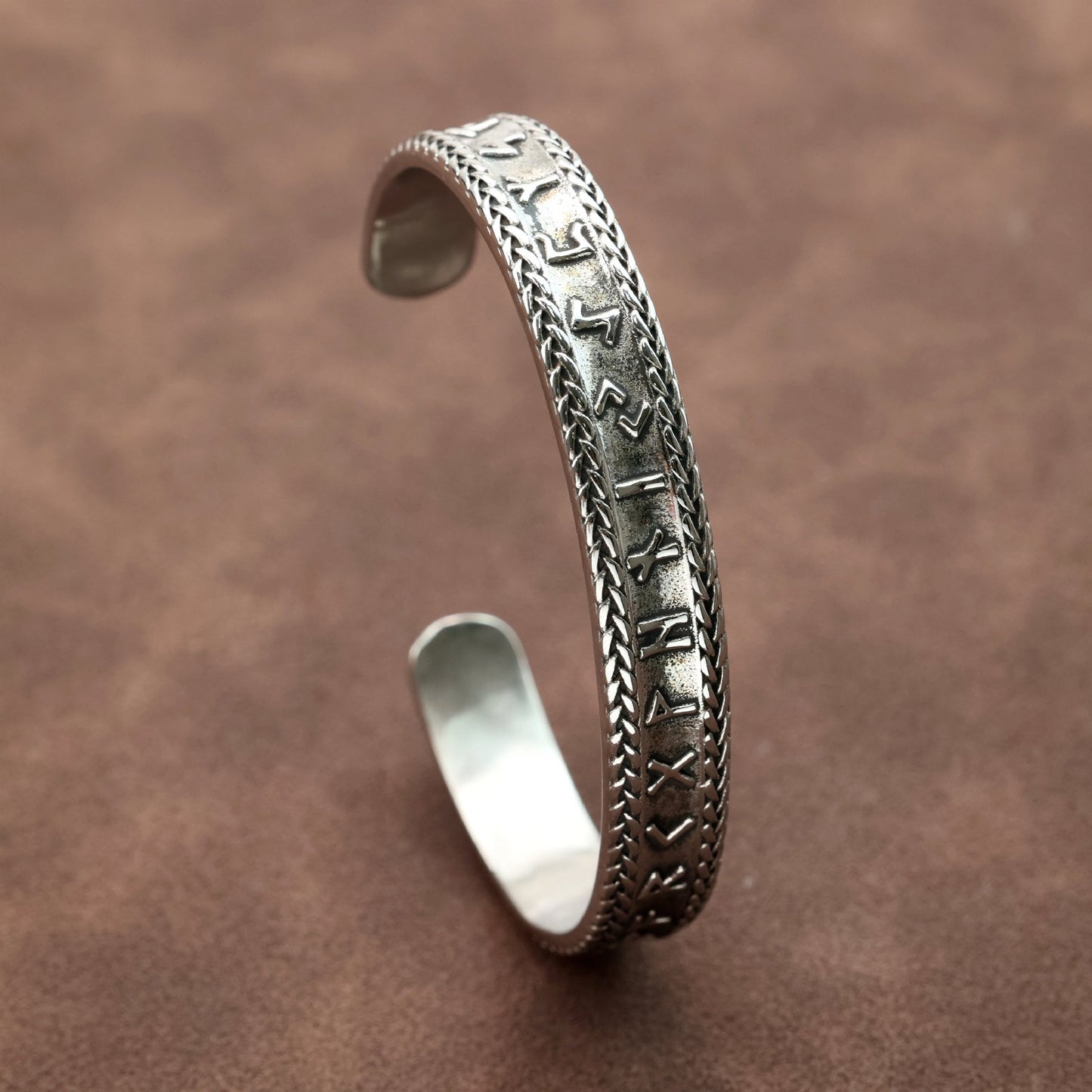 Planderful Viking Rune Bracelet Unisex Stainless Steel Open C Design 26 Rune For Men And Women