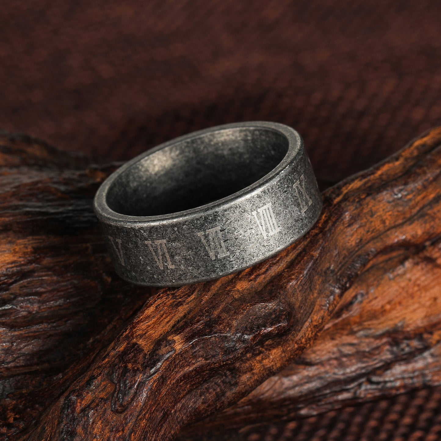 Planderful Everyday Genie Roman Numerals Ring Unisex Stainless Steel Durable Statement Jewelry