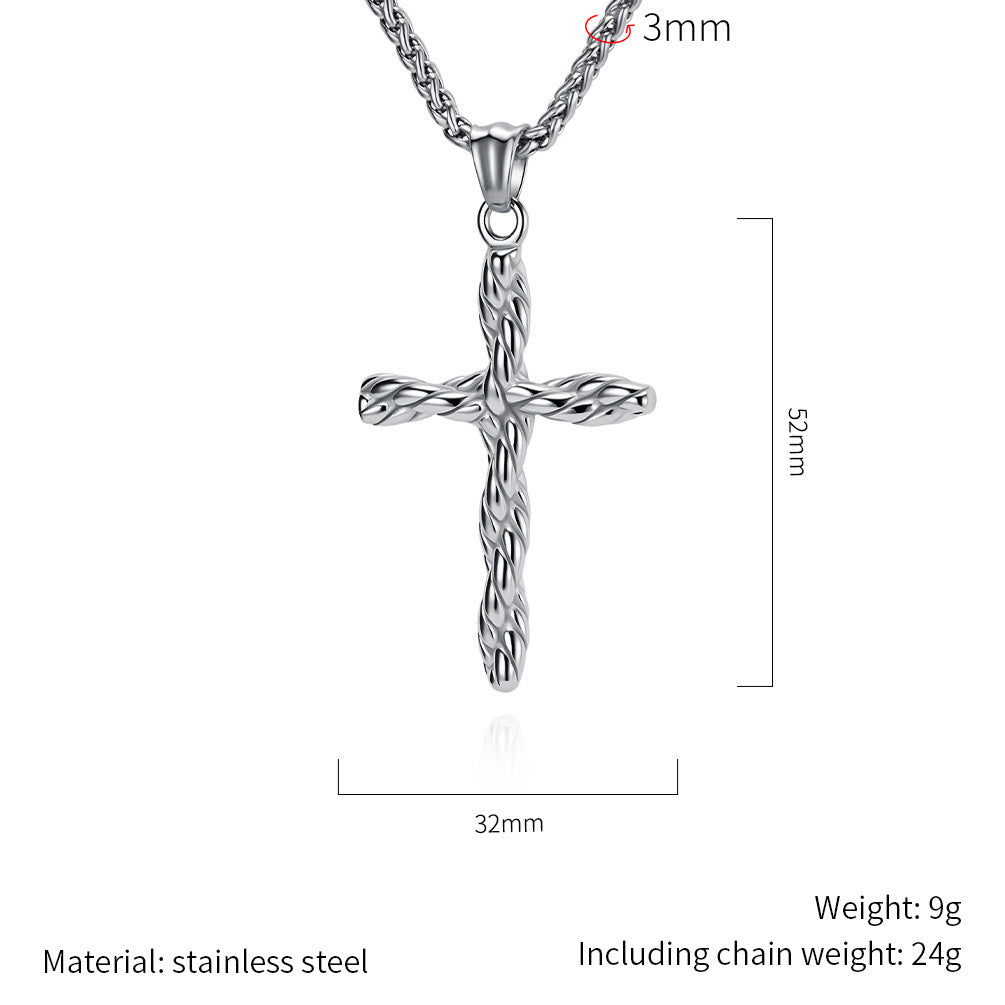 Steel Necklace – Vintage Cross Pendant for Everyday Style