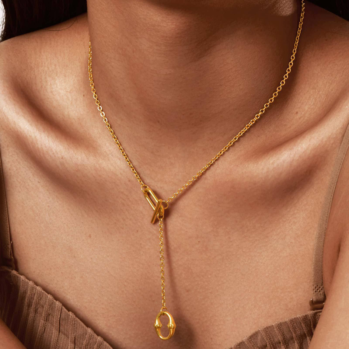 Modern Gold-Tone Stainless Steel Necklace