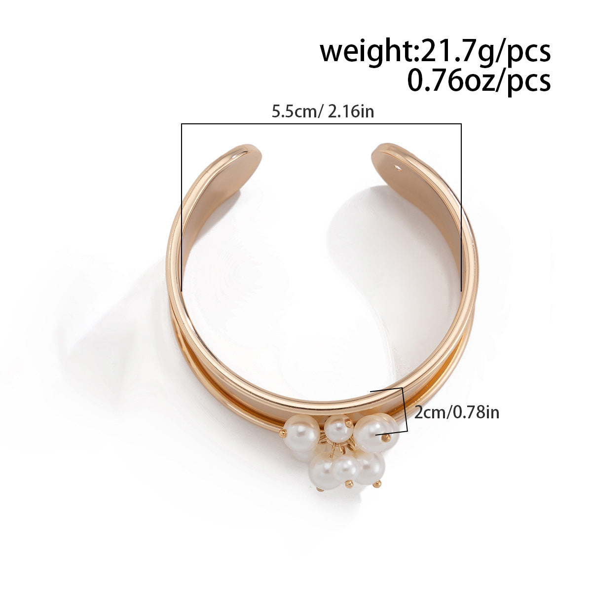 Planderful Vienna Verve Imitation Pearl Bracelet For Women Retro Open Cuff Elegant Statement