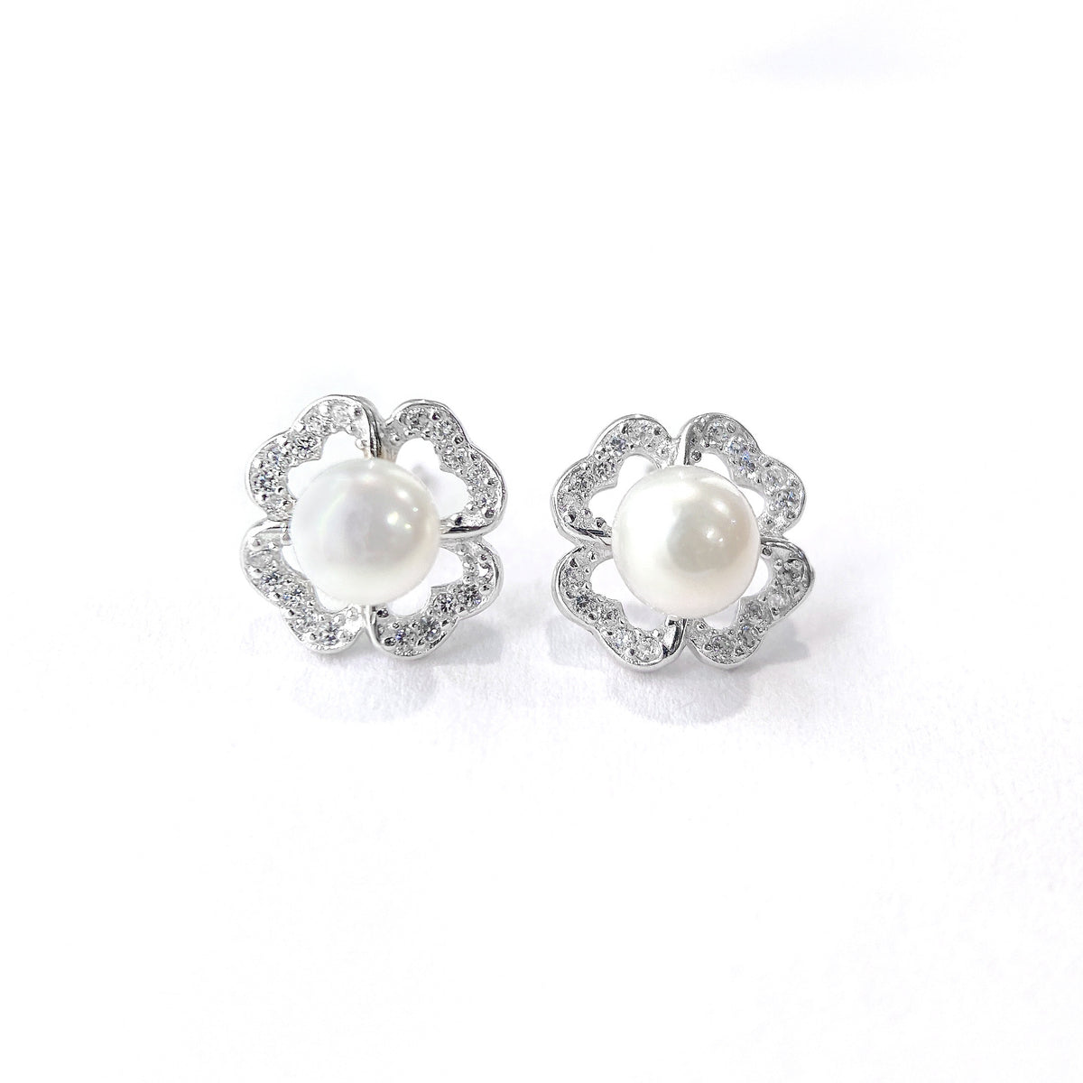 Clover Pearl 925 Sterling Silver Women's Earrings