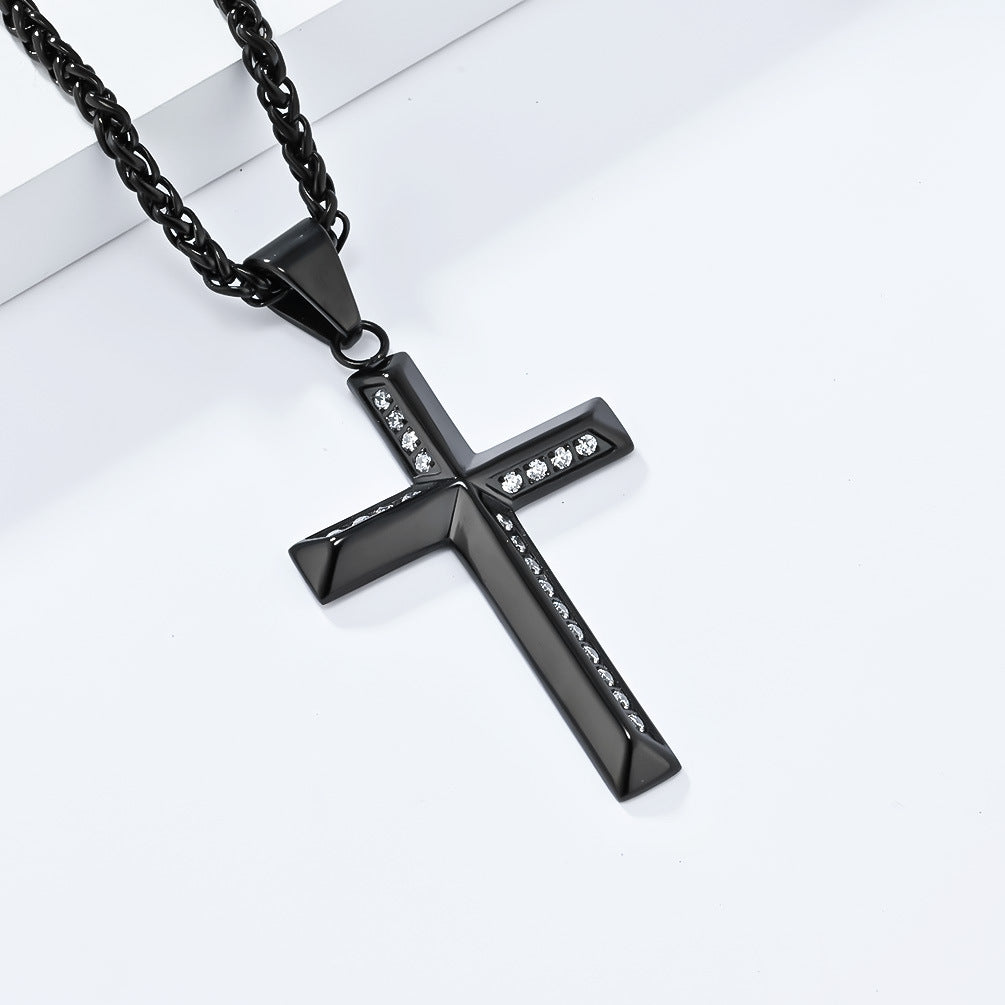 Zircon Necklace – Elegant Cross Pendant Everyday