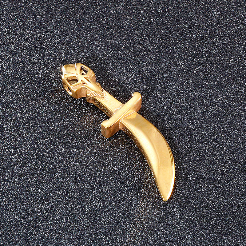 Gothic Skull Dagger Titanium Steel Pendant for Men