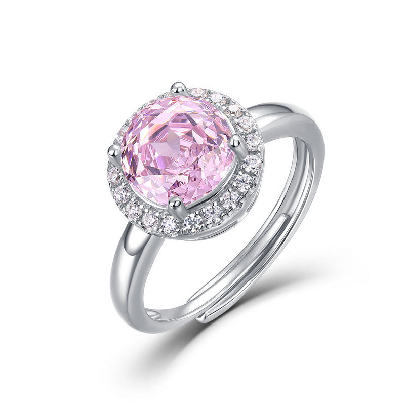 S925 Sterling Silver Zircon Rose Ring
