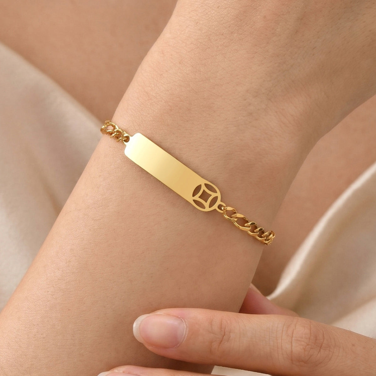Slim Gold-Tone Copper Bracelet