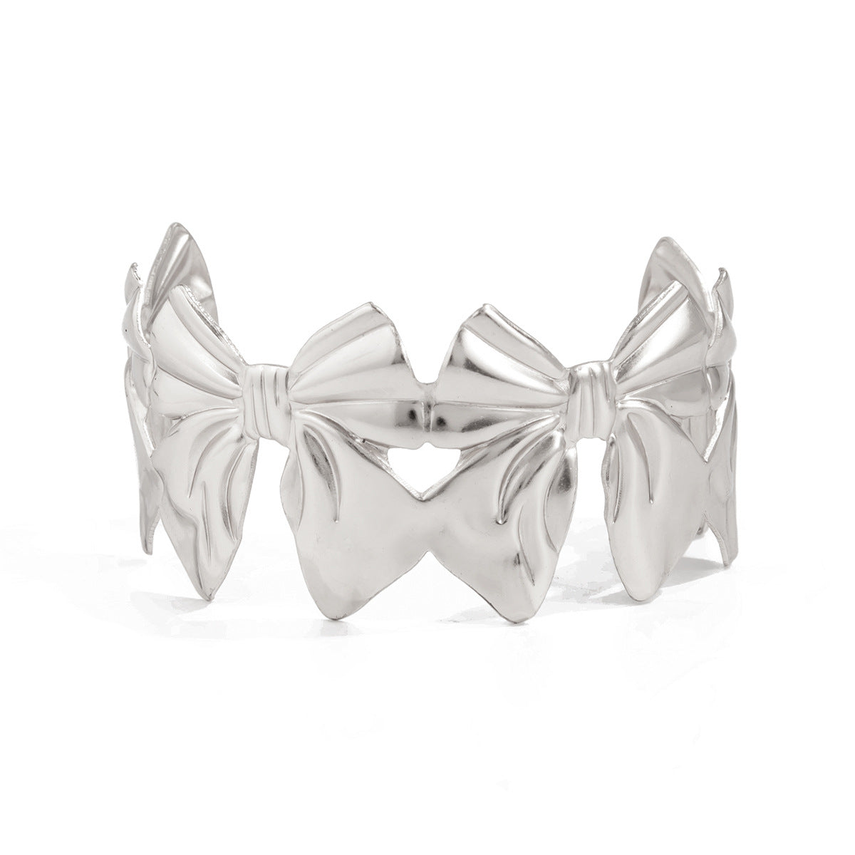 Planderful Vienna Verve Adjustable Splicing Bow Open Arm Bracelet For Women Elegant Versatile Statement Jewelry