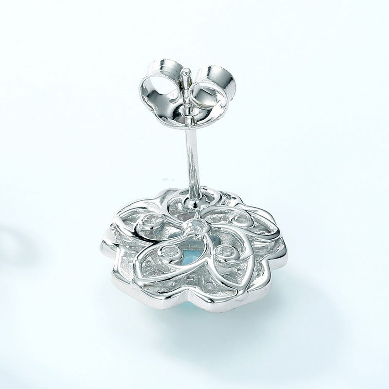 S925 Sterling Silver High-Carbon Stone Flower Jewelry Collection