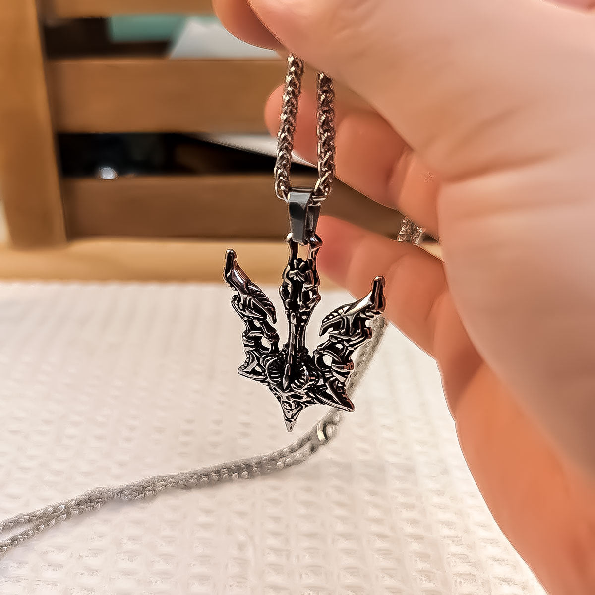Halloween Necklace Skull Men's Pendant Stainless Steel Necklace Pendant