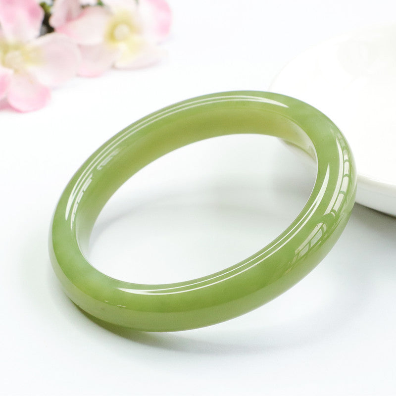 Yellow Hetian Jade Classic Bangle