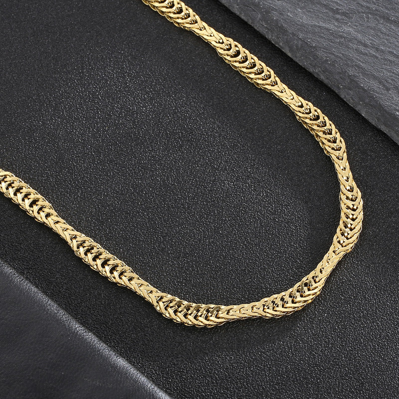 Niche Design Creative Snake Bone Chain, Irregular Wavy Men's Titanium Steel Necklace