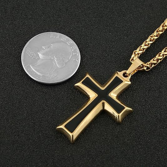 Minimalist Cross Stainless Steel Men's Pendant Necklace