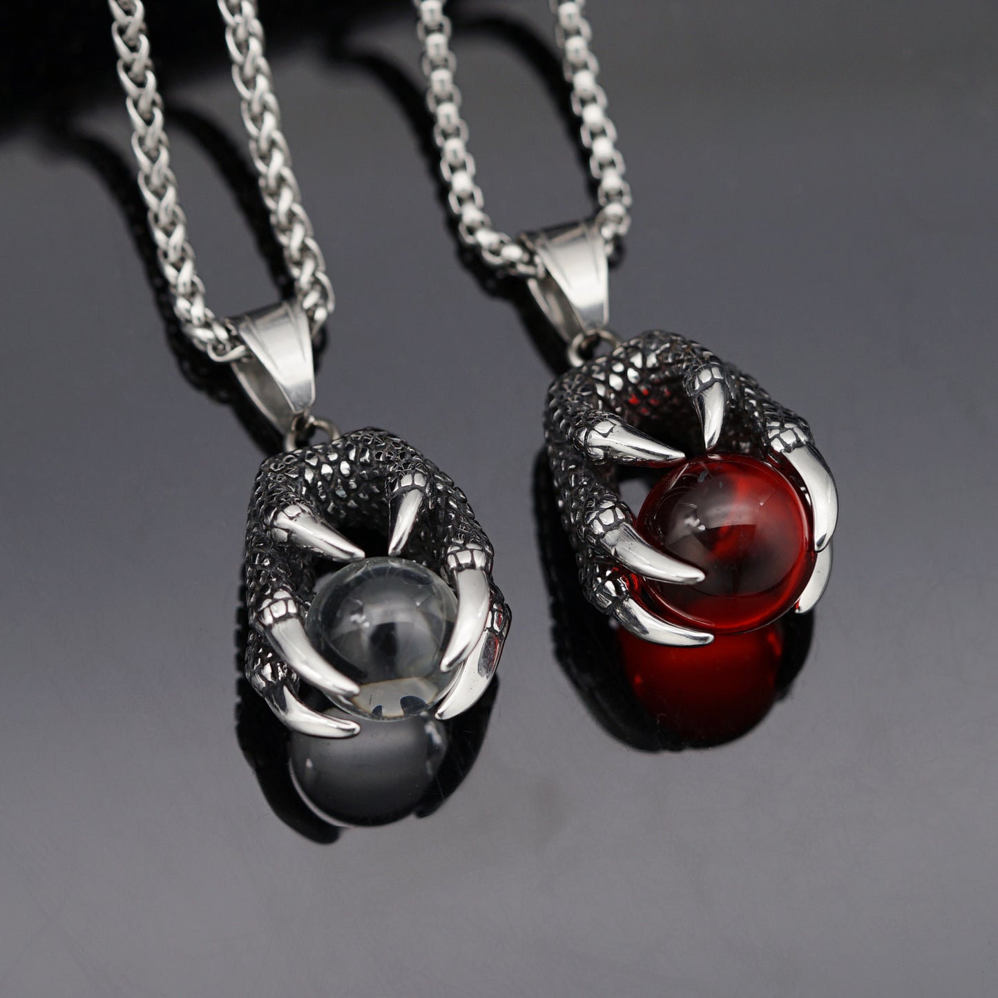 Titanium Steel Necklace - Vintage Dragon Claw Pendant for Men - Statement Gothic Accessory by Planderful