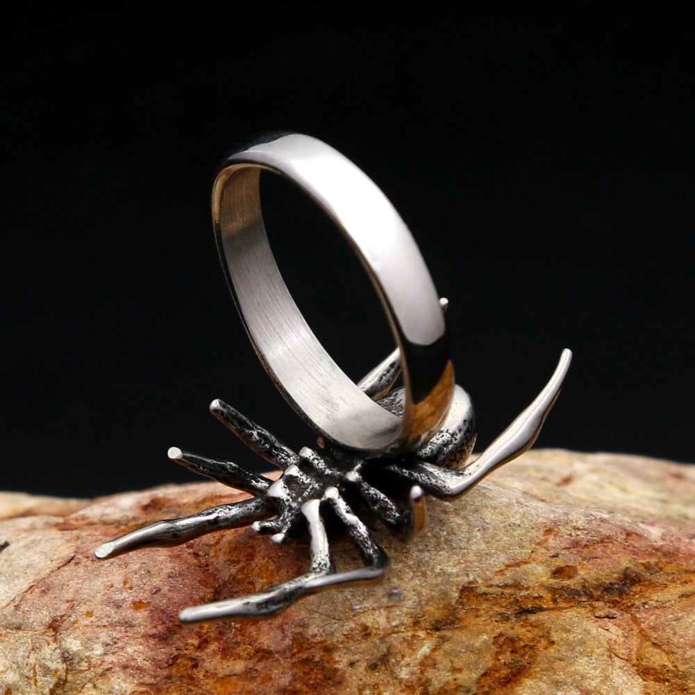 Cross-Border Spider Ring Personalized Black Wind Pair Ring