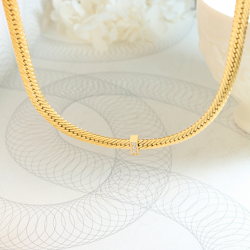 Socialite Chic Blade Necklace - Titanium Steel and Copper Chain